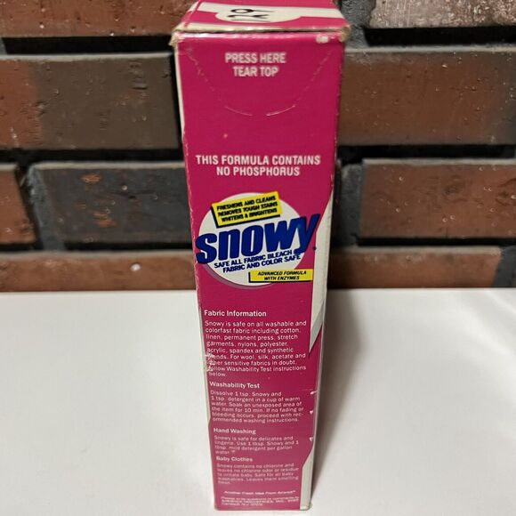 Vintage Snowy Color Safe All Fabric Bleach Unopened Powder 20oz - Picture 12 of 16